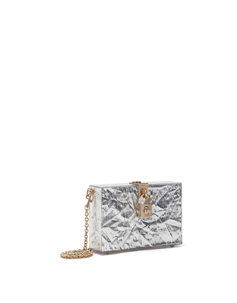 Clutch in plexiglas with shoulder strap