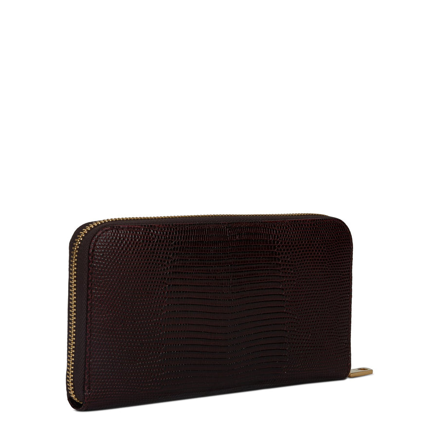 Wallet in leather with python effect