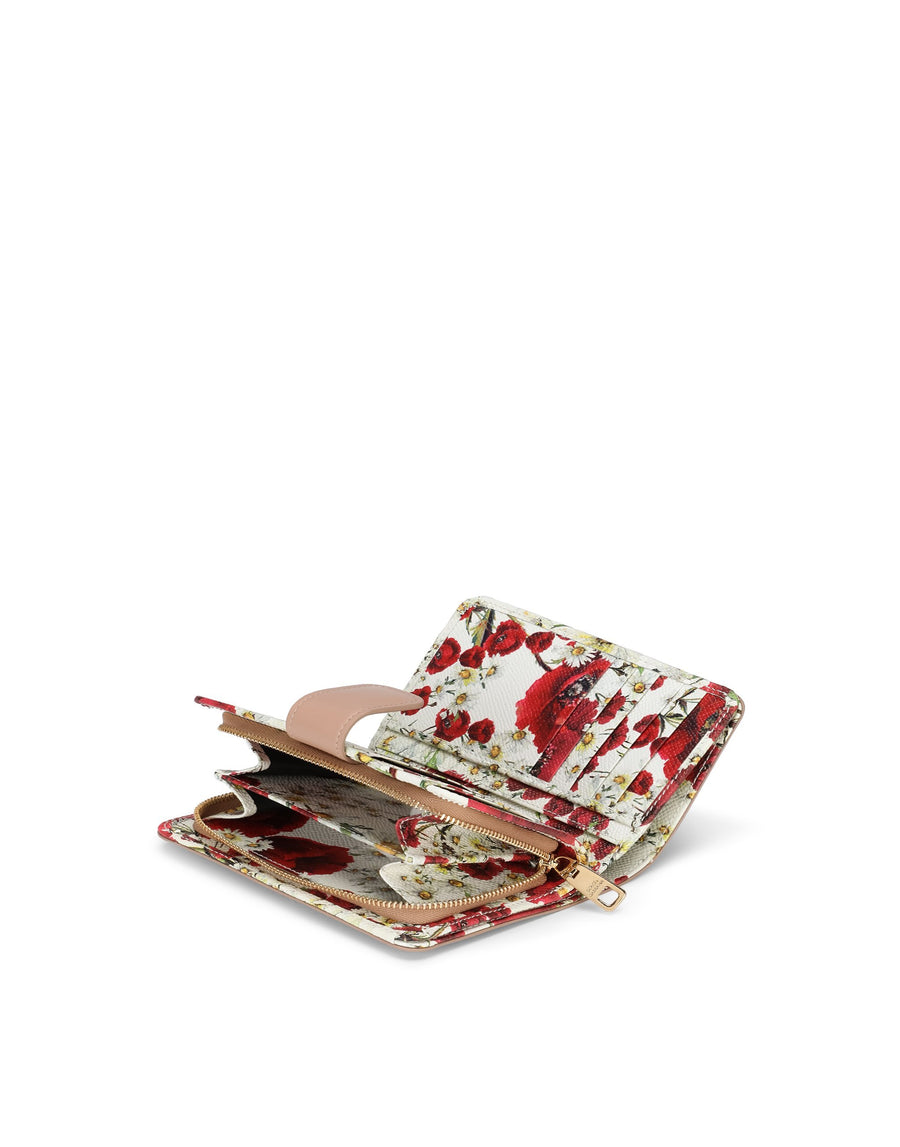 Leather wallet with majolicas print