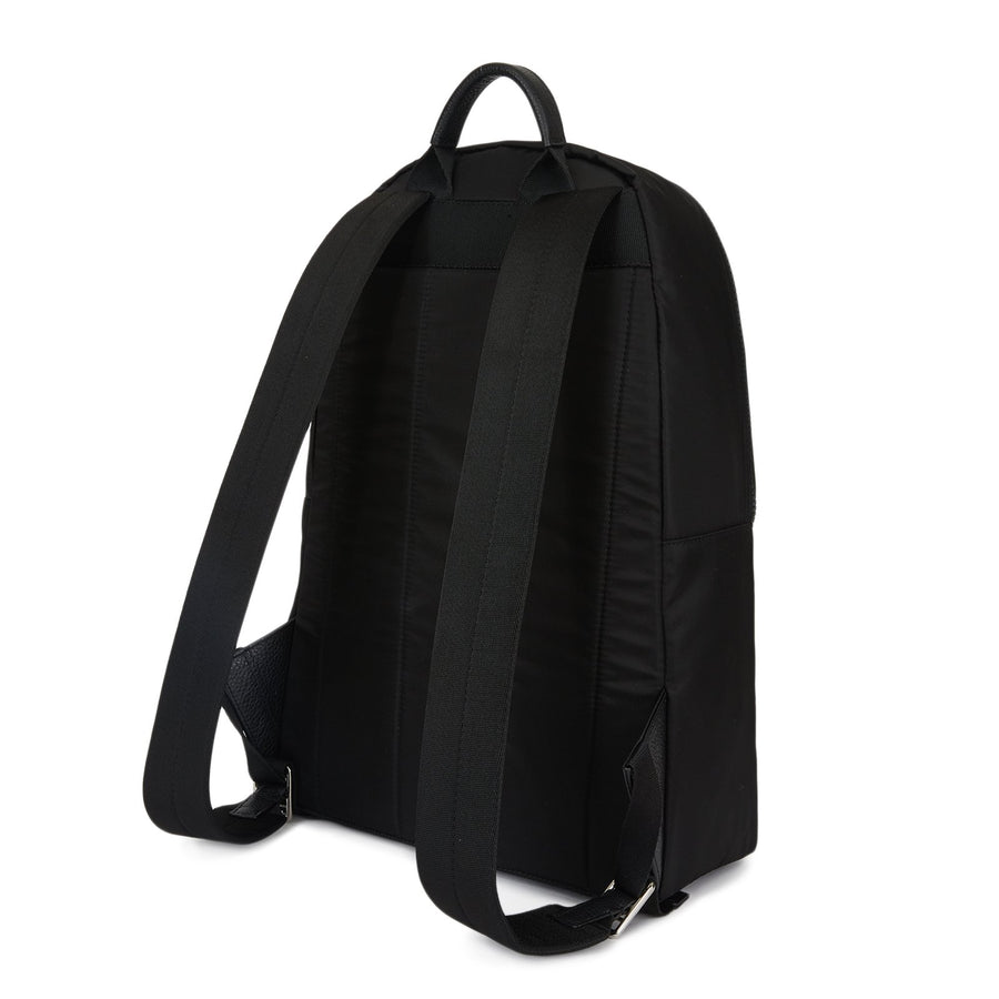 Backpack In Solid-Coloured Nylon And Tumbled Calf Leather