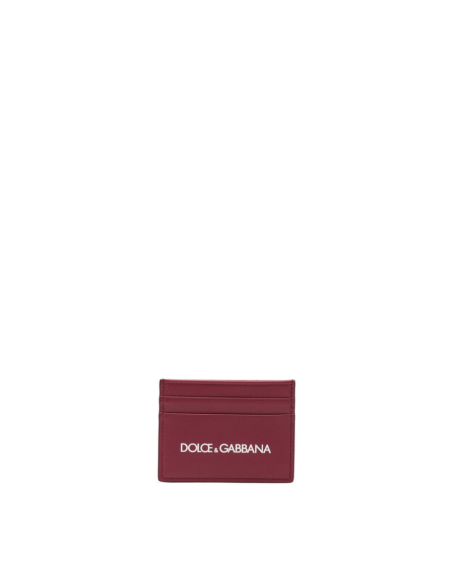 Cardholder in calf leather with printed logo