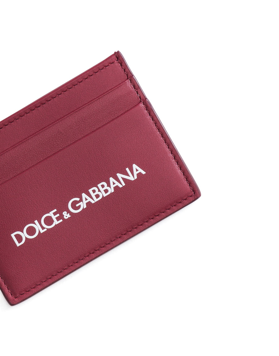 Cardholder in calf leather with printed logo