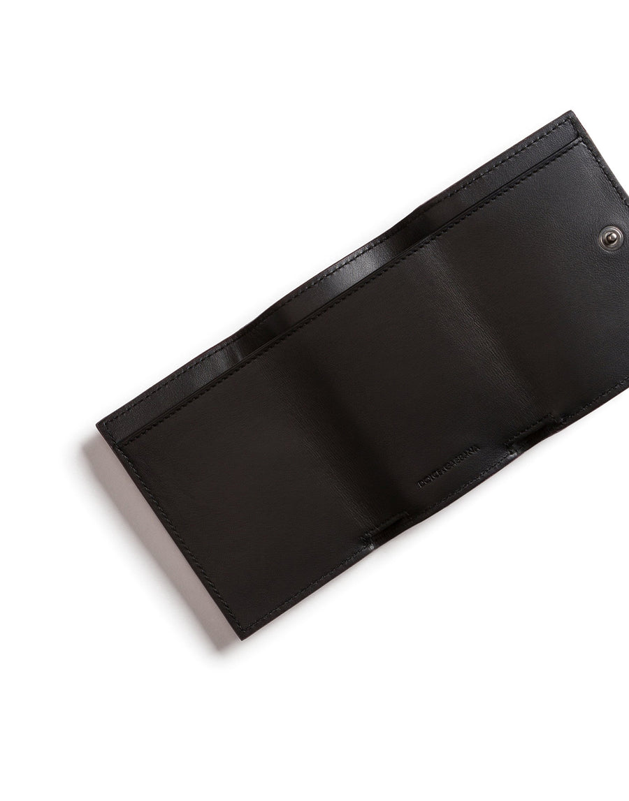 Wallet in calf leather with printed logo