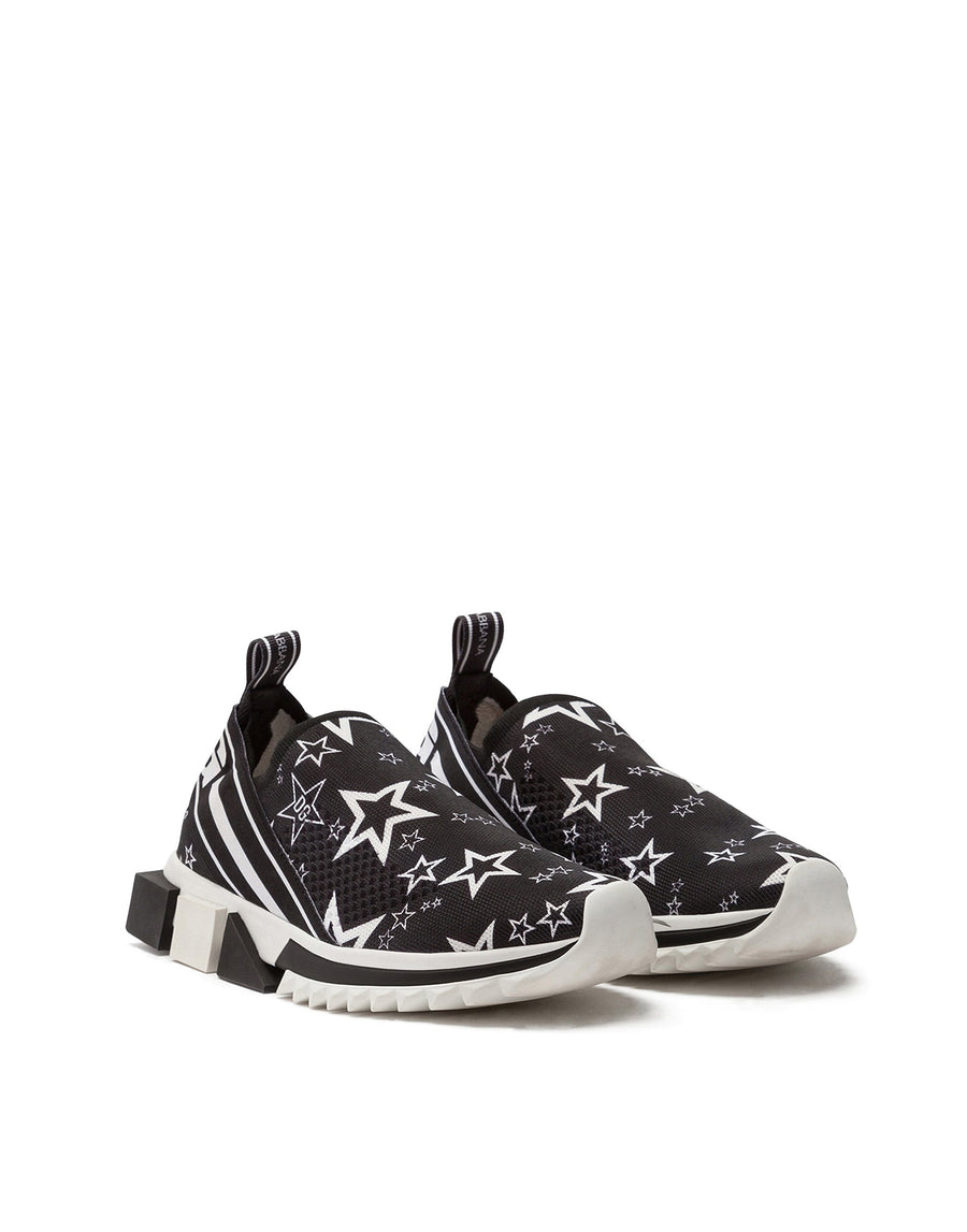 Stretch mesh slip-on sneakers with all-over stars