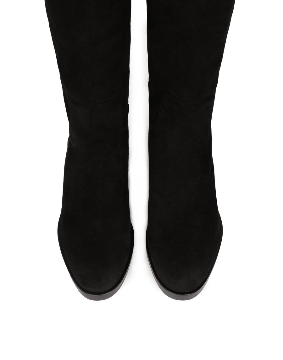 Dolce & Gabbana Boots In Solid-Coloured Leather With Velvet Effect