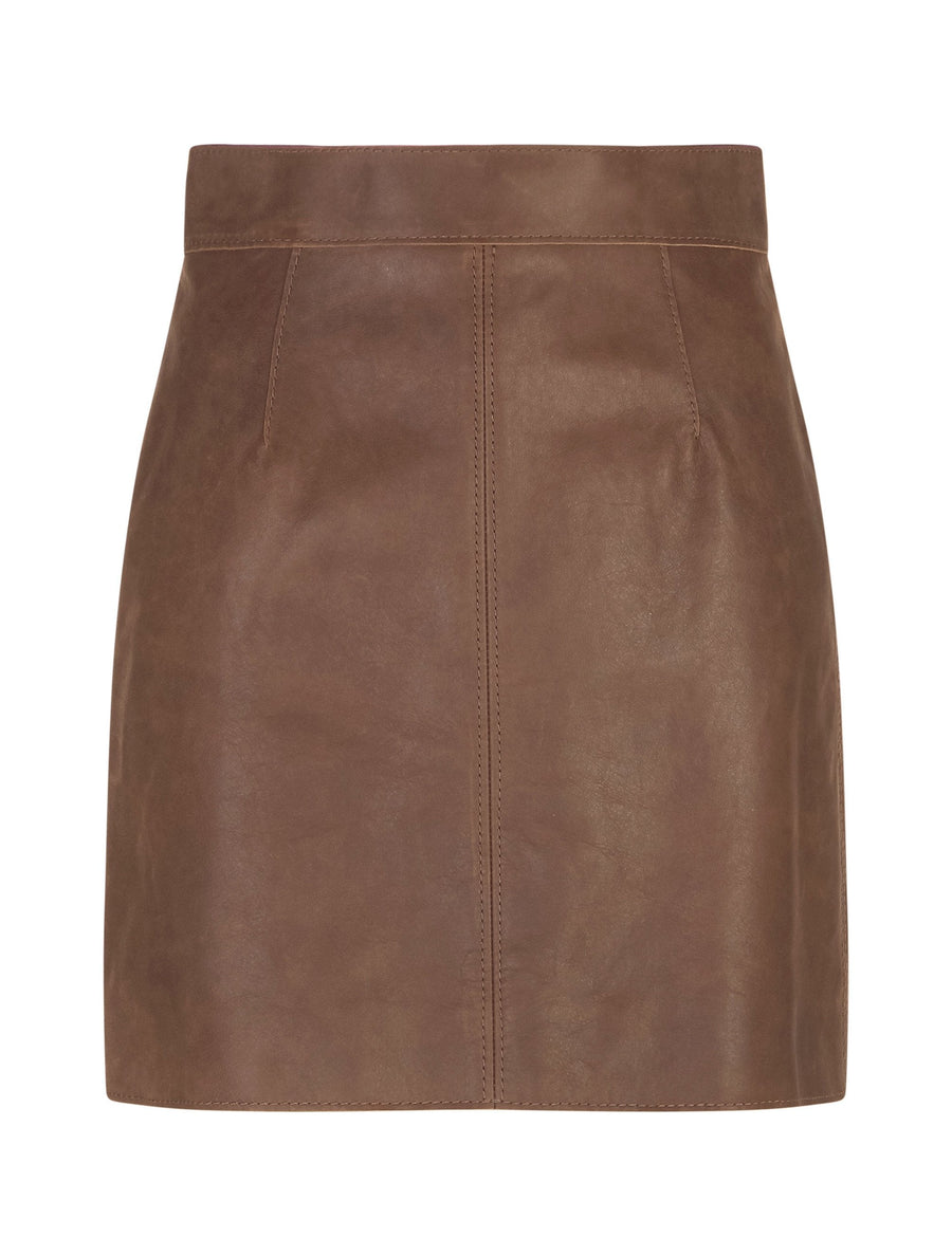 A-LINE MINISKIRT IN HAMMERED NAPPA LEATHER