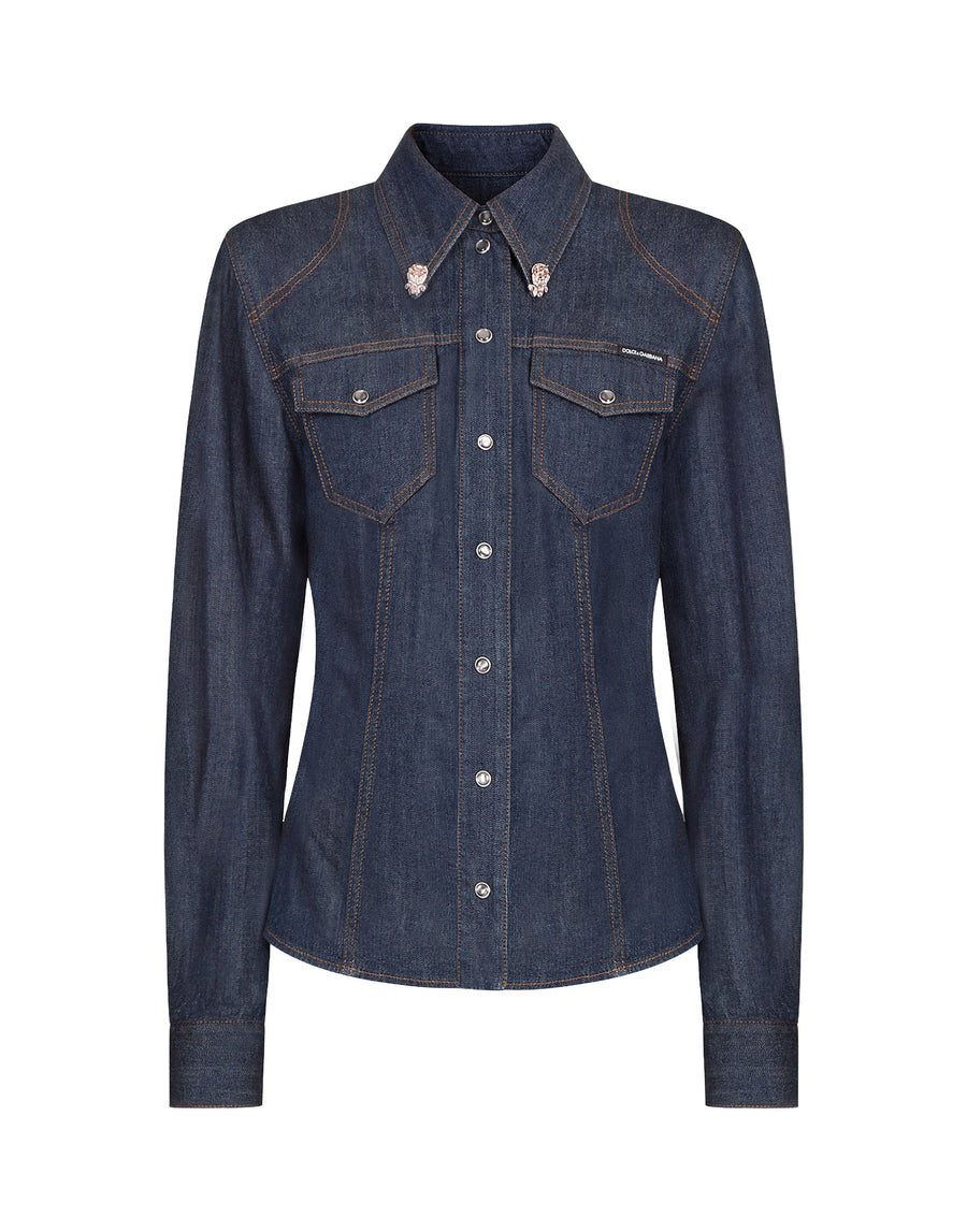 Denim shirt with pockets