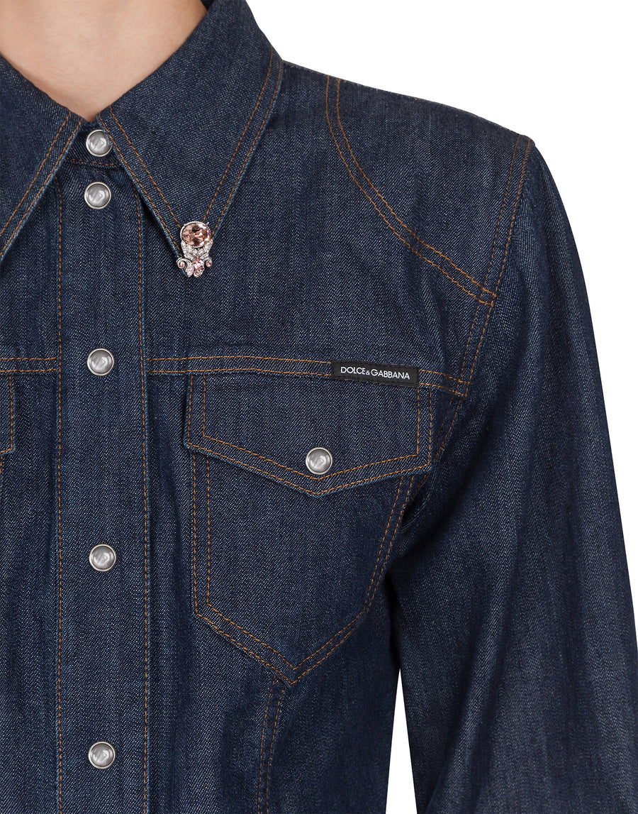 Denim shirt with pockets