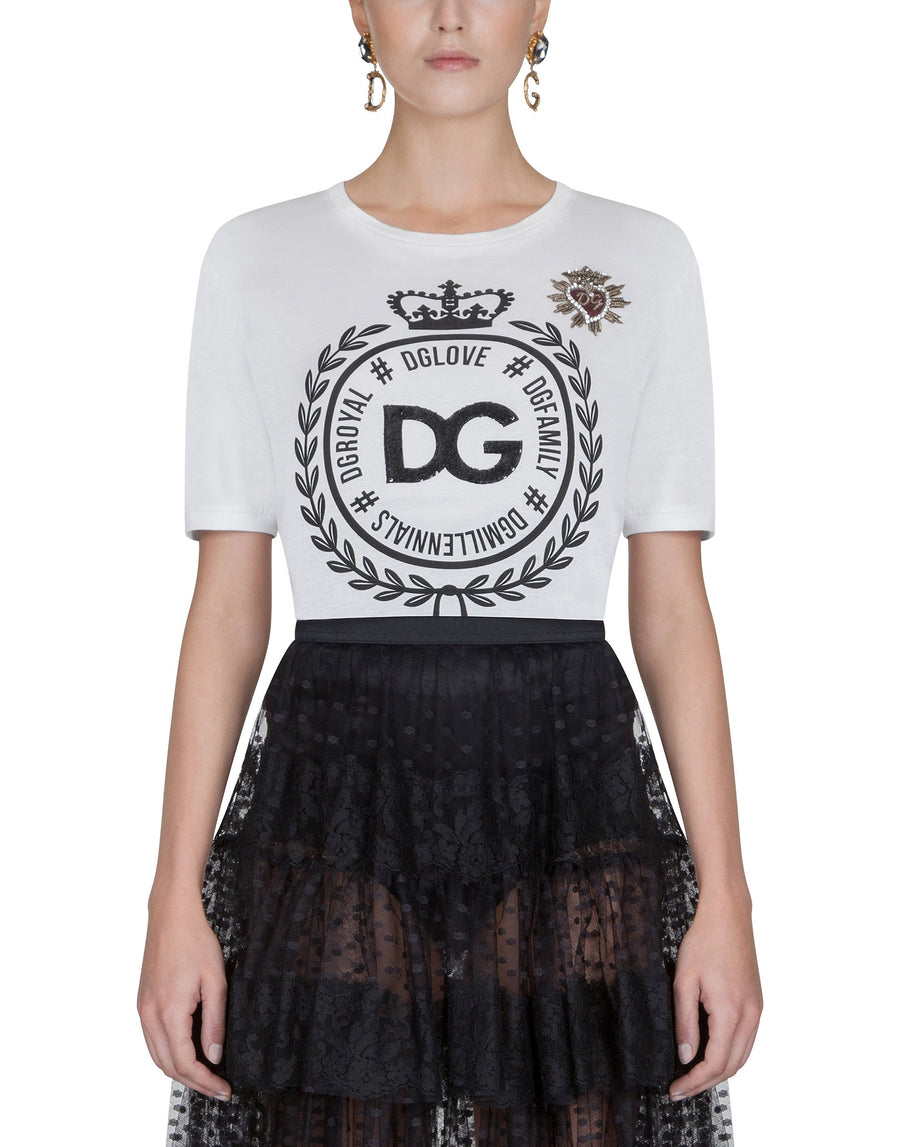 Cotton t-shirt with DG Crown print