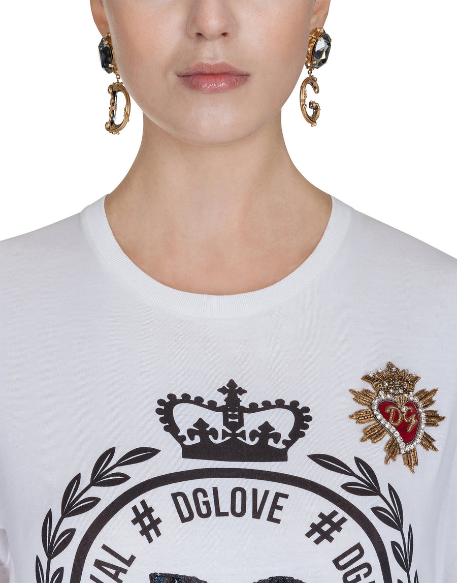 Cotton t-shirt with DG Crown print