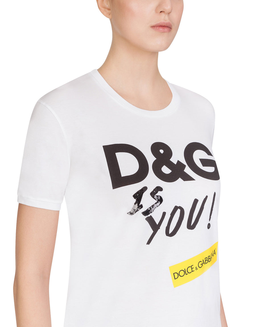 Mélange jersey t-shirt with DG print