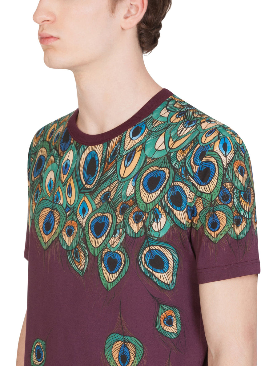 COTTON T-SHIRT WITH FEATHER PRINT