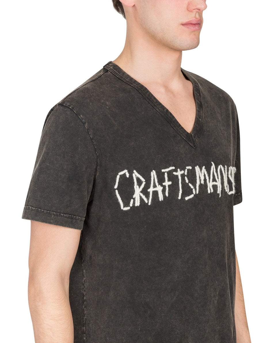 COTTON T-SHIRT WITH “CRAFTSMANSHIP” EMBROIDERY