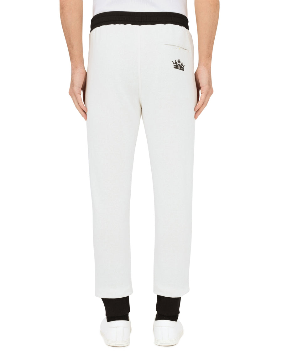 Jogging pants in cotton with DG and crown print