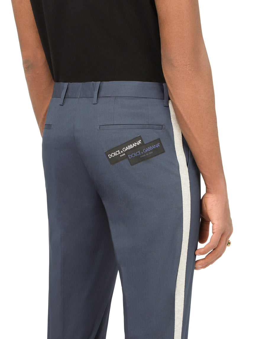 Solid-coloured cotton trousers