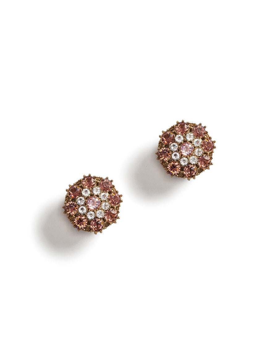 Stud earrings with bicolour rhinestones