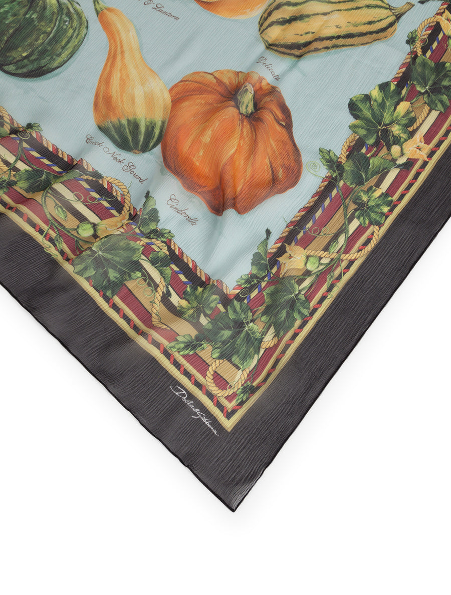 SCARF IN CREPON WITH PUMPKIN PRINT: 120 X 200CM- 47 X 78 INCHES