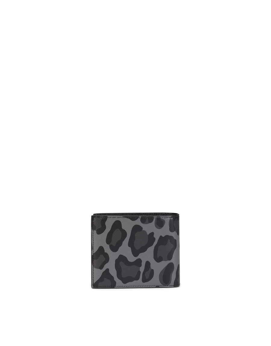 Dauphine calfskin bifold wallet with logo print