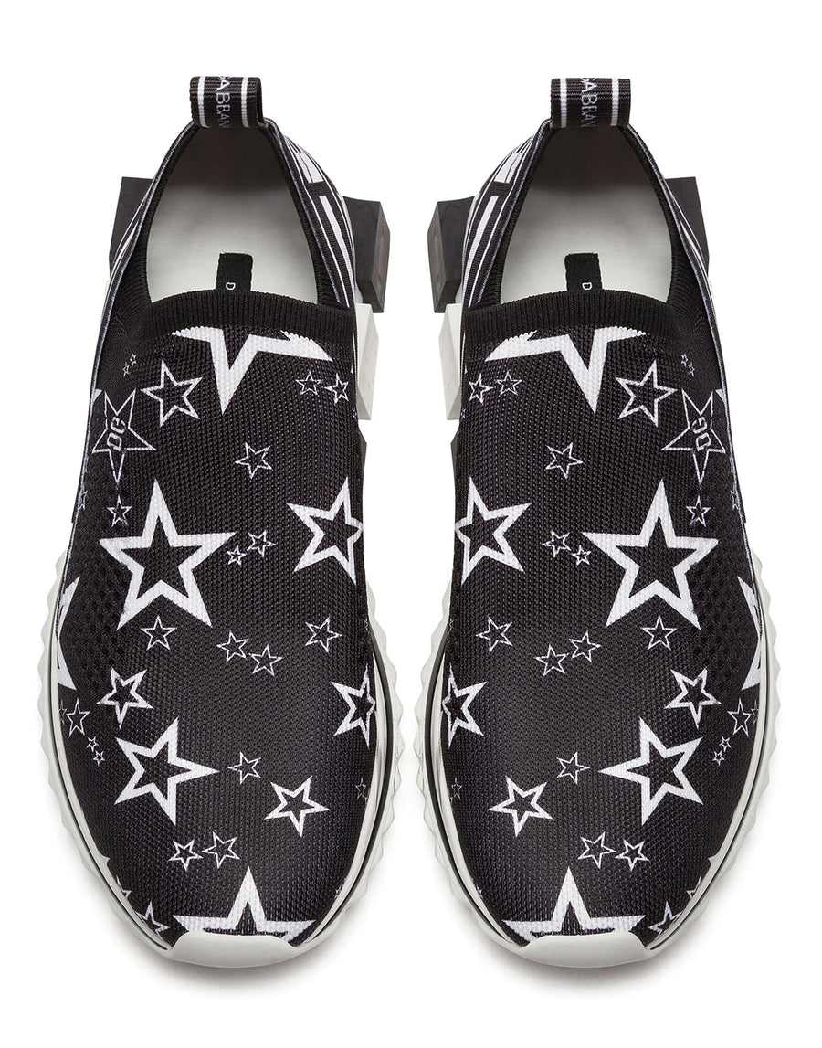 Stretch mesh slip-on sneakers with all-over stars