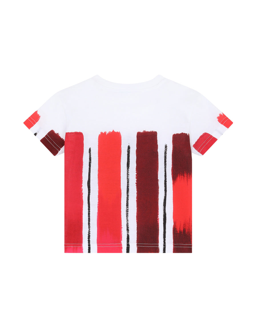 Jersey t-shirt with crown and striped print