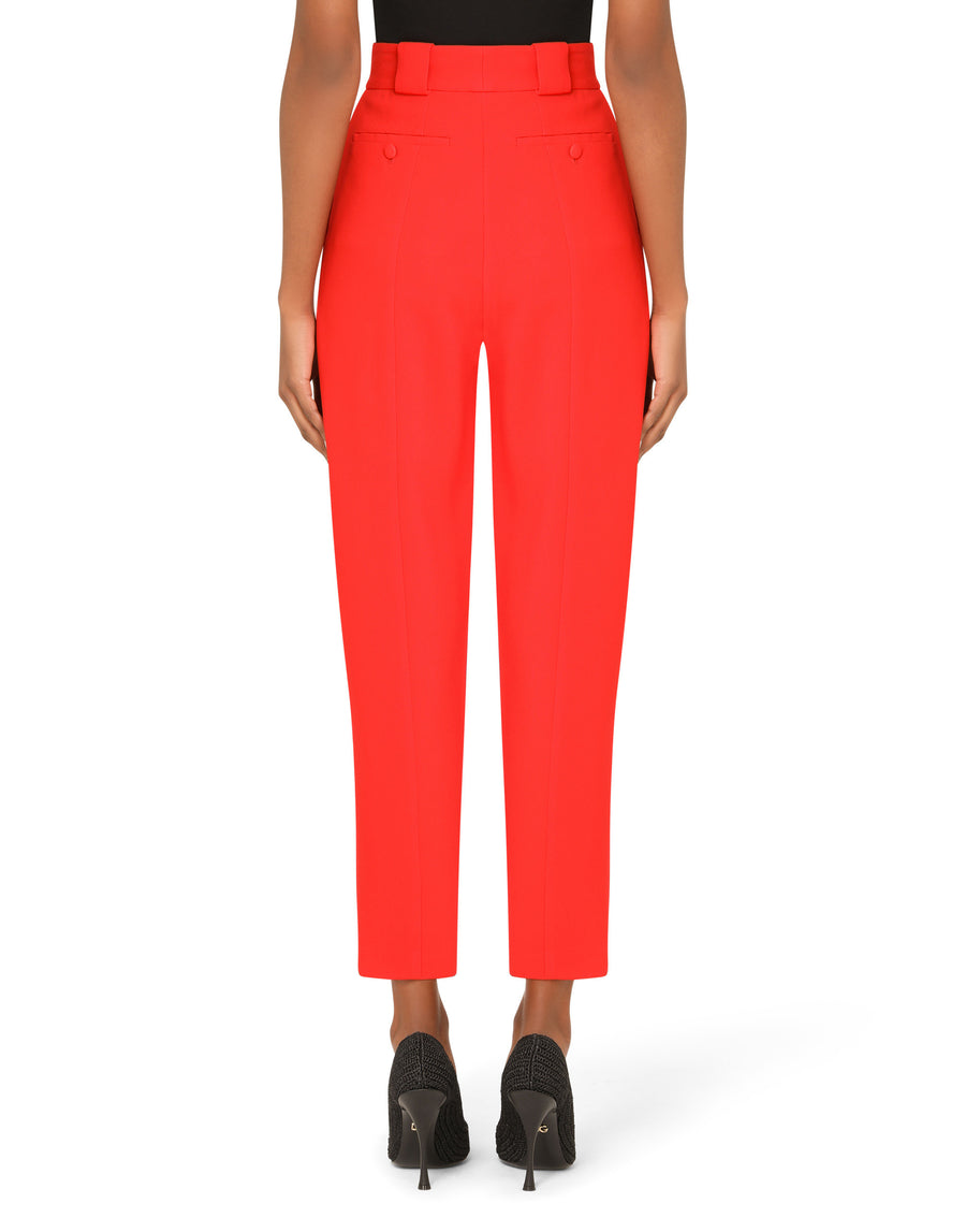 high-waisted straight-leg trousers