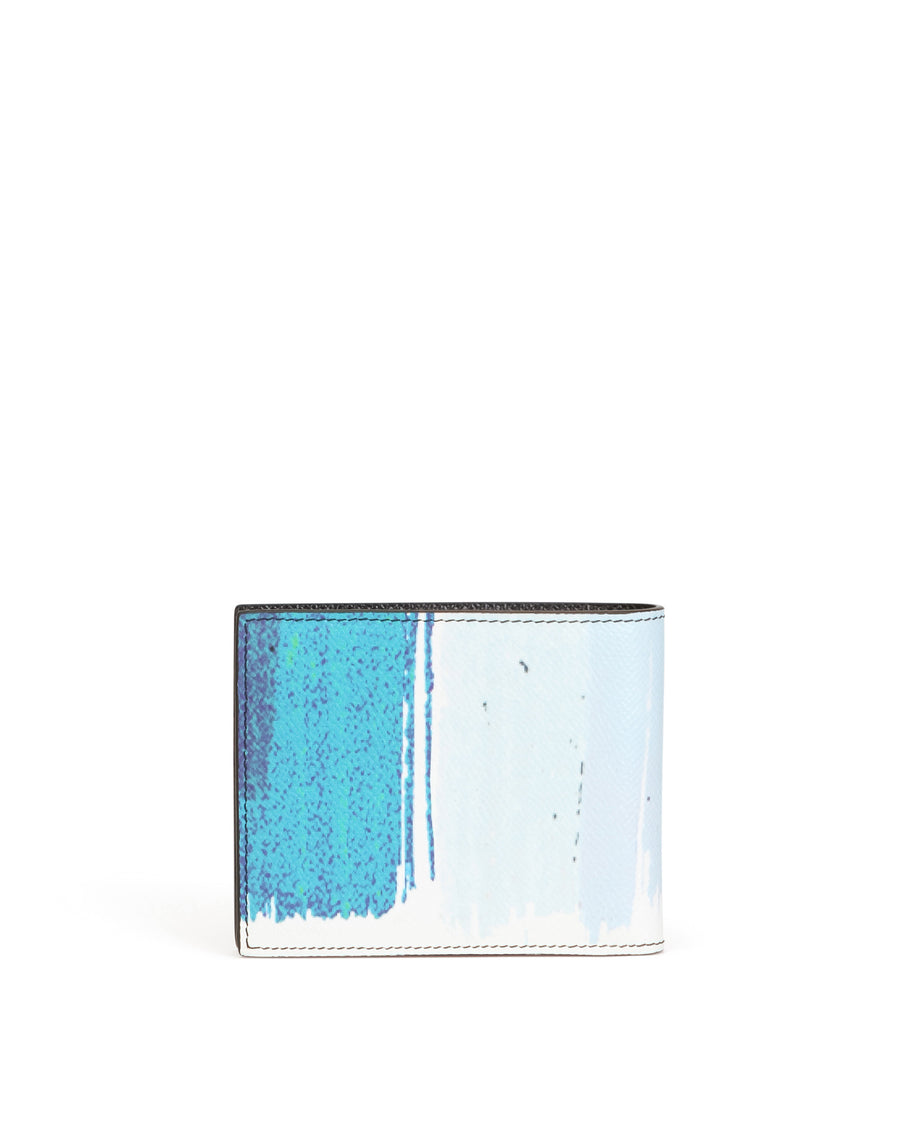 Dauphine calfskin bifold wallet with logo print