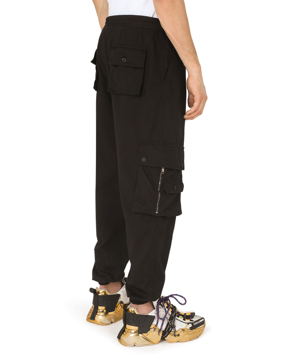 Garment-dyed stretch cotton jogging pants