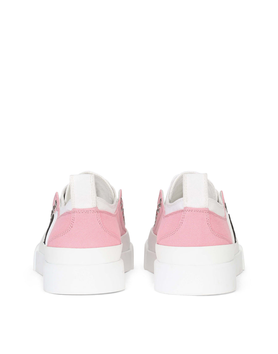 Two-tone canvas Portofino Light sneakers with DG logo