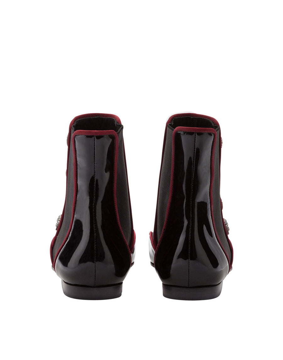 Patent leather chelsea boots with buttons