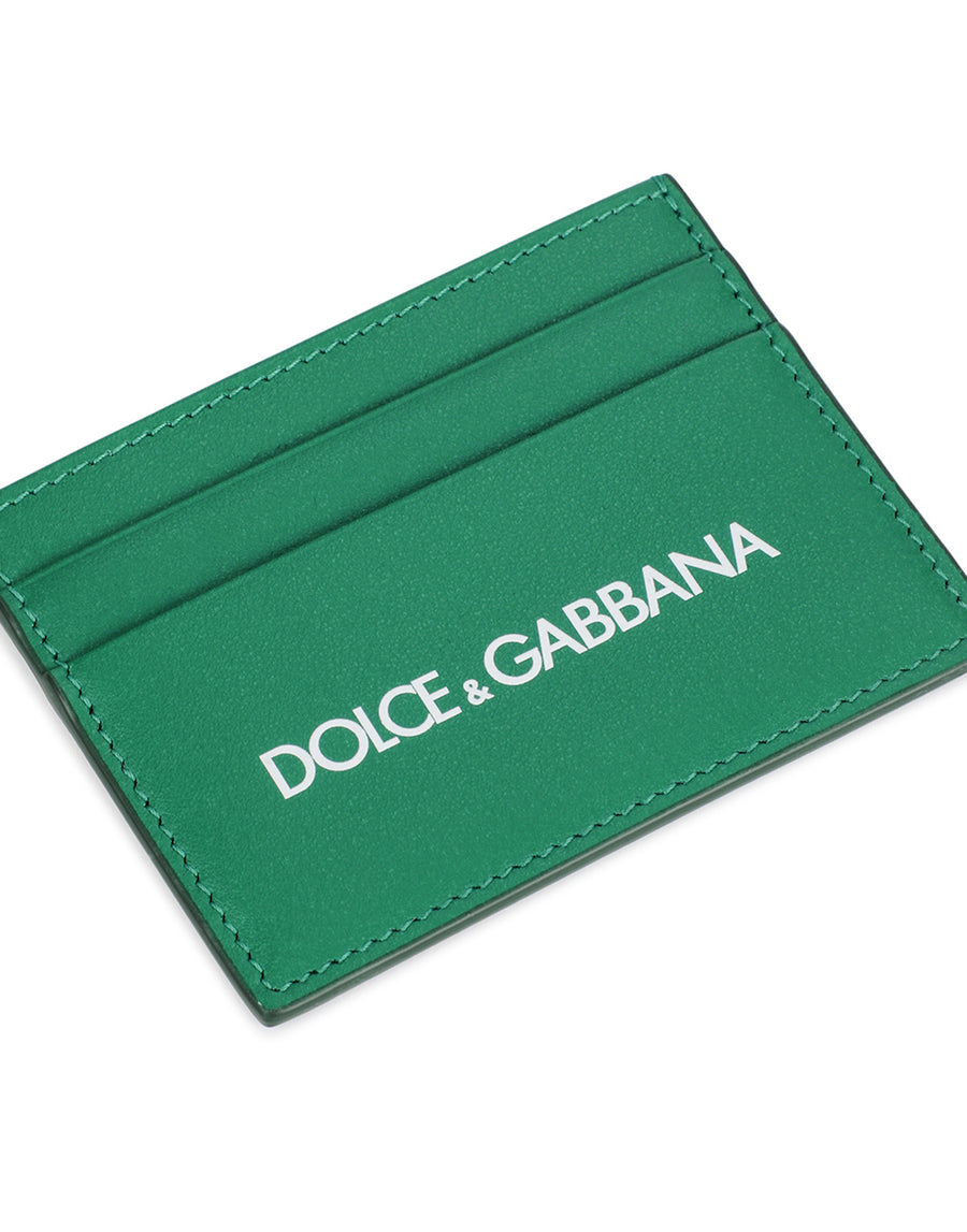 Cardholder in calf leather with printed logo