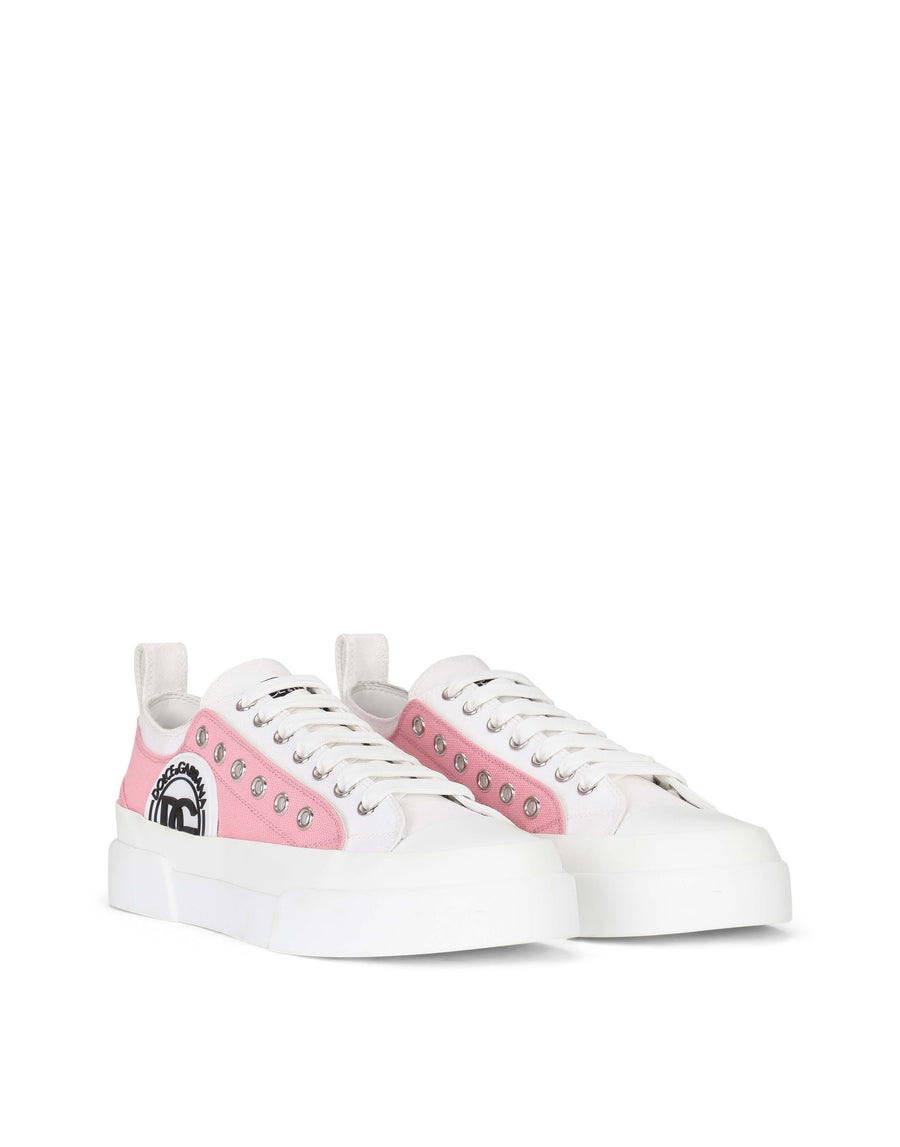 Two-tone canvas Portofino Light sneakers with DG logo