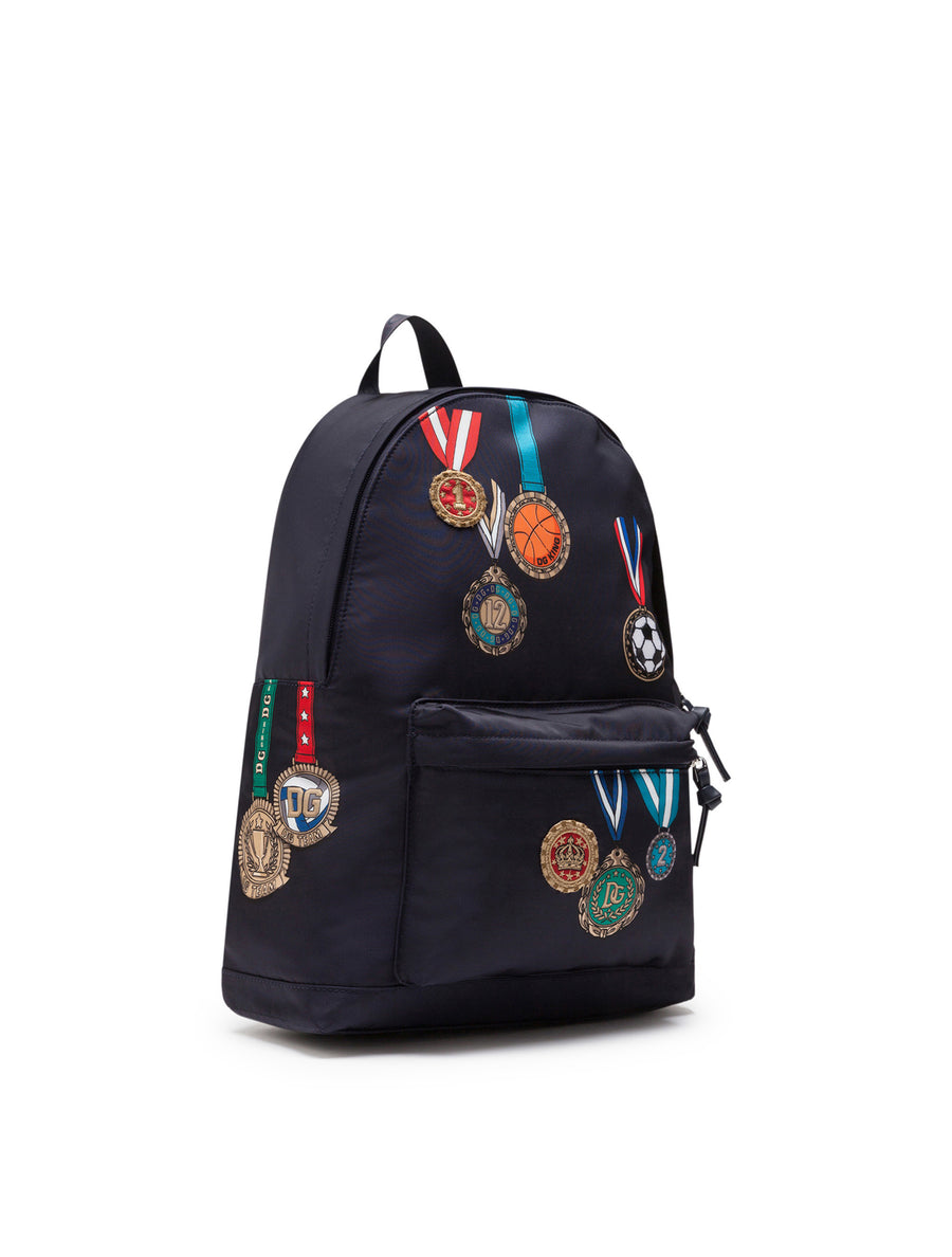 NYLON BACKPACK WITH MEDAL PRINT