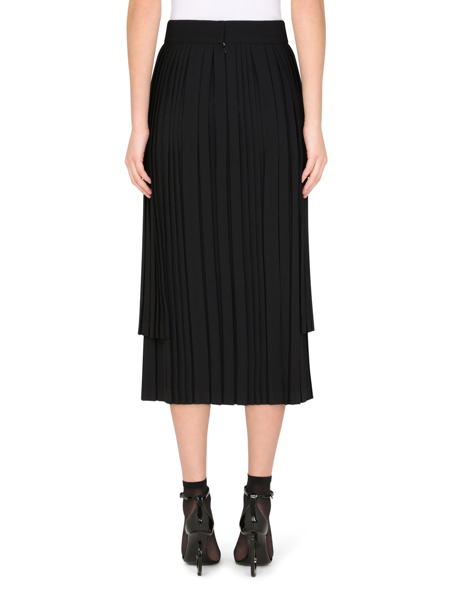 Asymmetrical pleated cady skirt