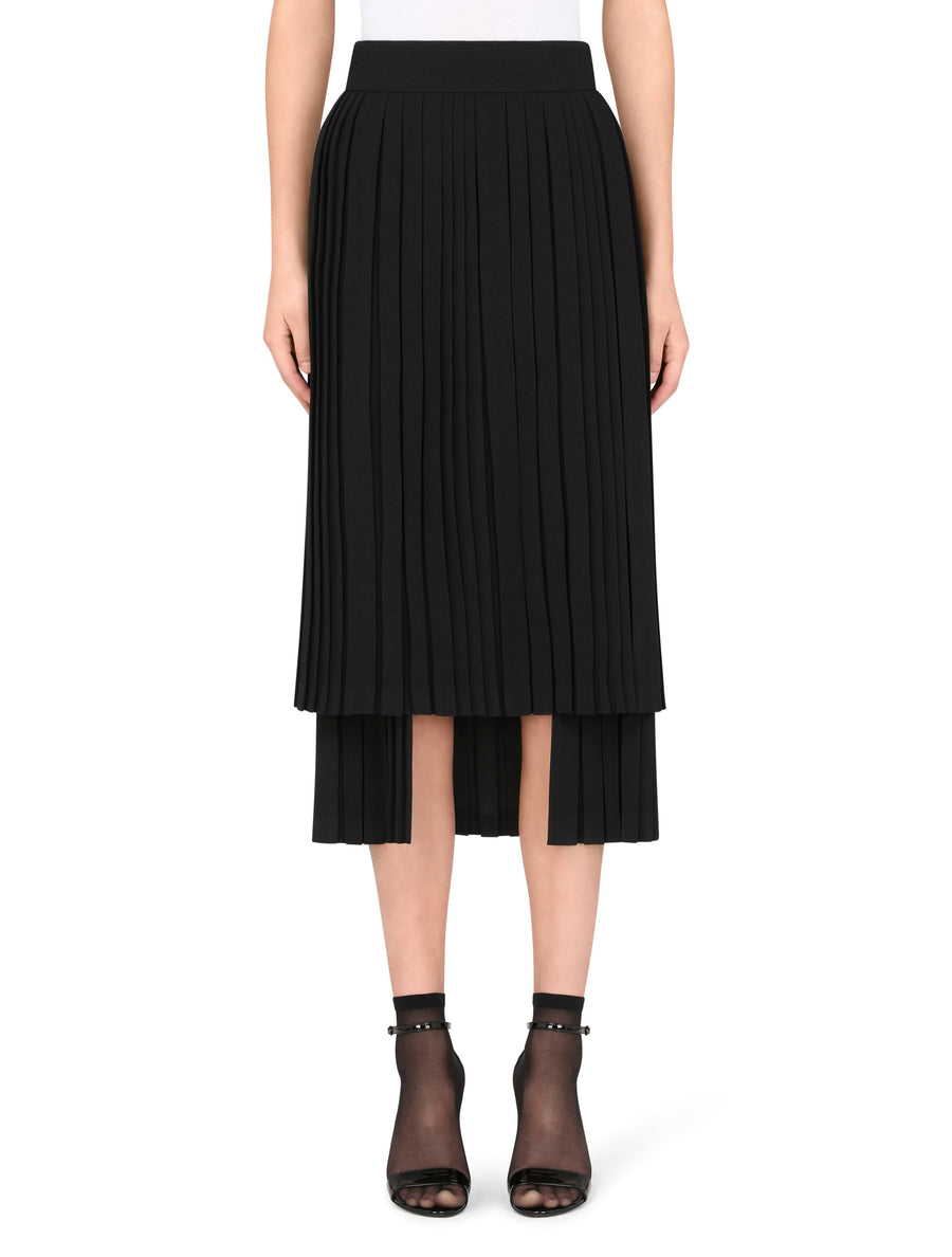 Asymmetrical pleated cady skirt