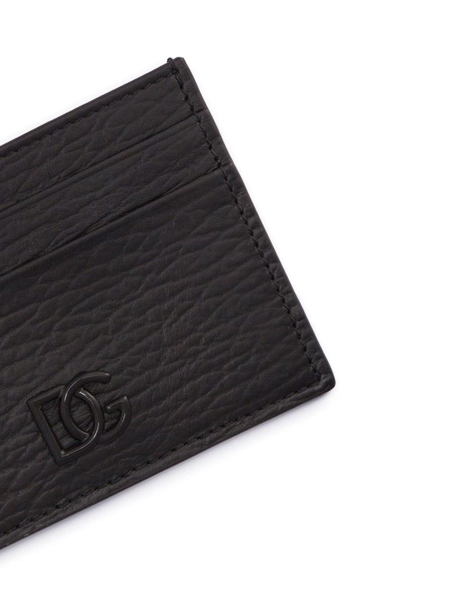 CALFSKIN CARD HOLDER WITH CROSSOVER DG LOGO