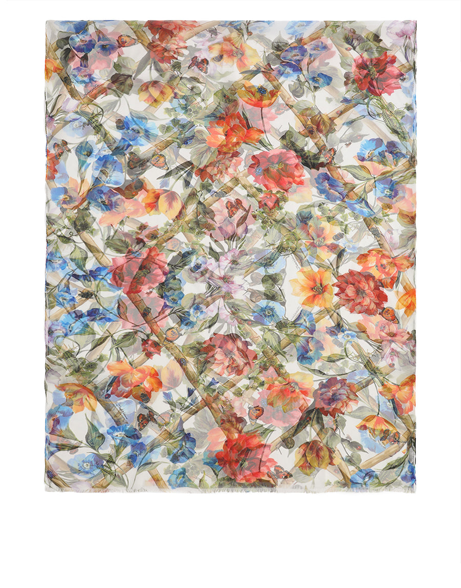 Silk scarf with floral print