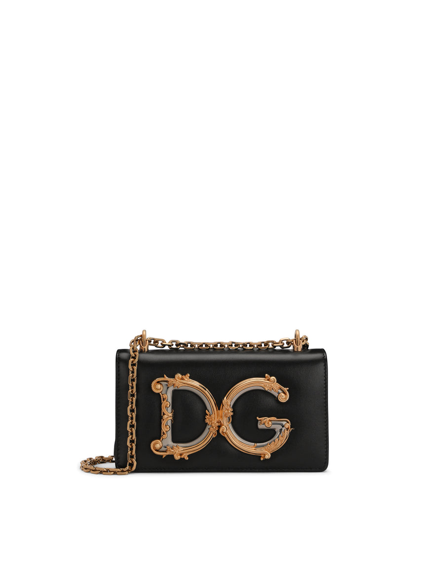 Calfskin DG girls phone bag