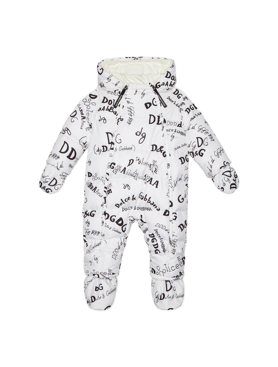 NYLON SKI SUIT WITH LOGO PRINT