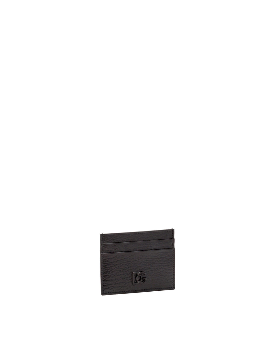 CALFSKIN CARD HOLDER WITH CROSSOVER DG LOGO