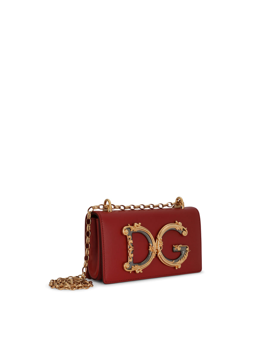 Calfskin DG girls phone bag