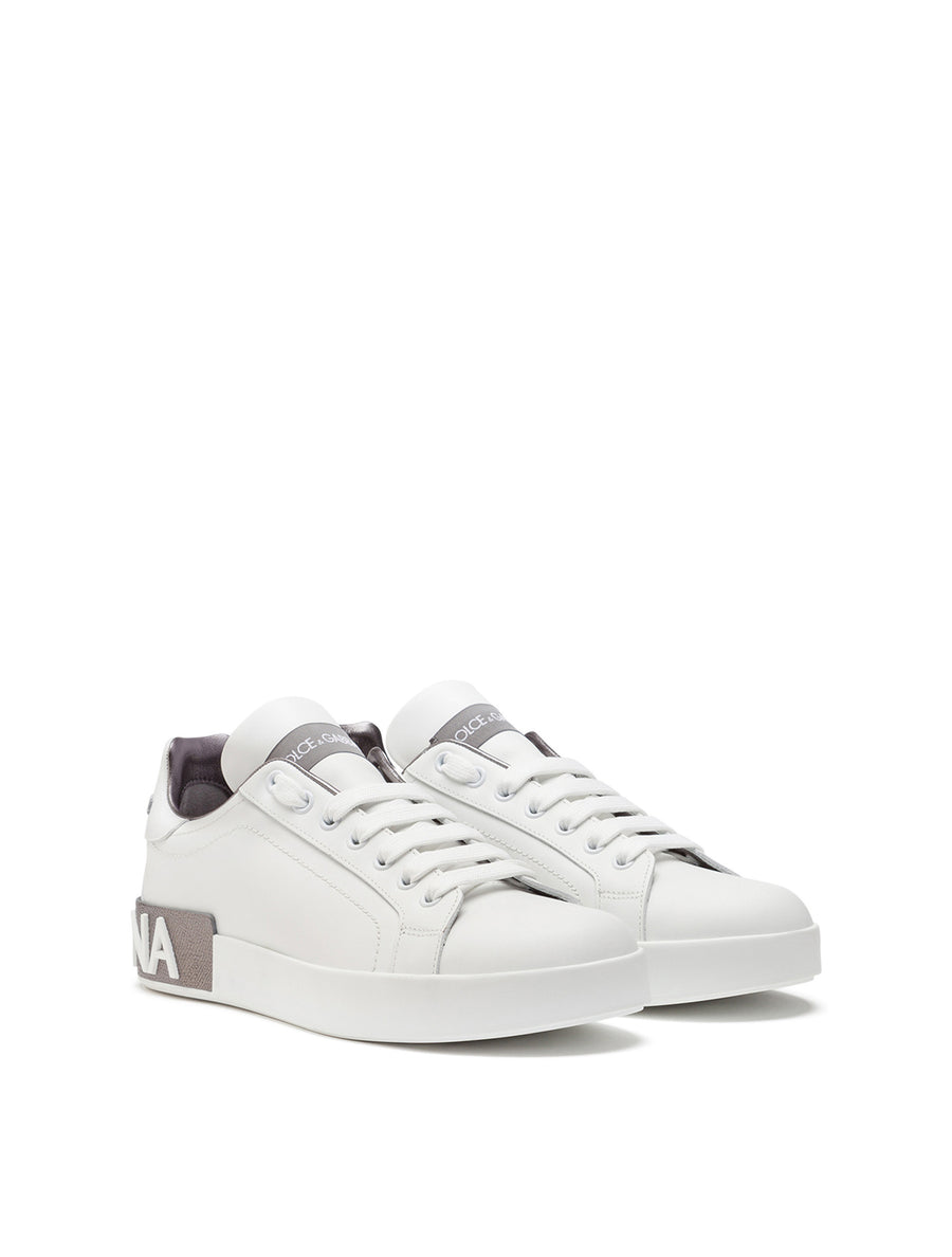 Calfskin nappa Portofino sneakers with lamé details