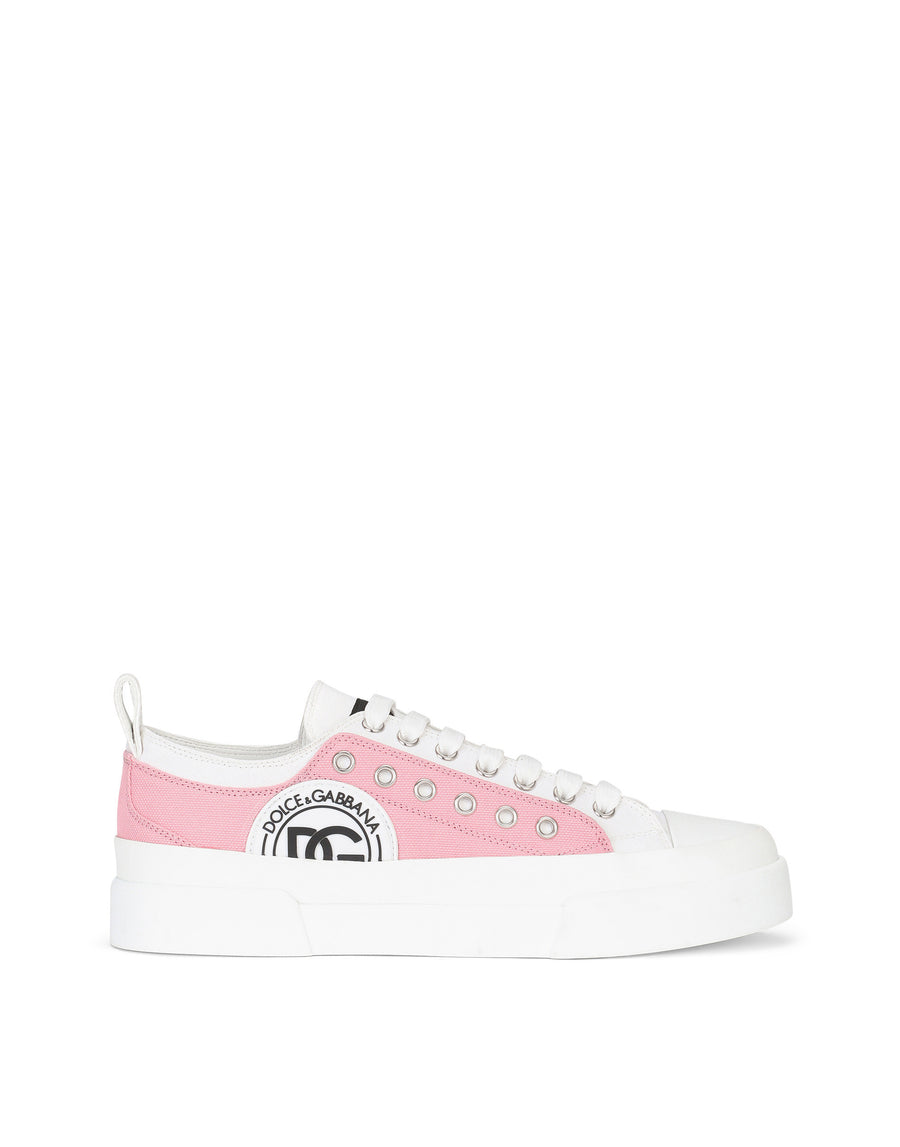 Two-tone canvas Portofino Light sneakers with DG logo