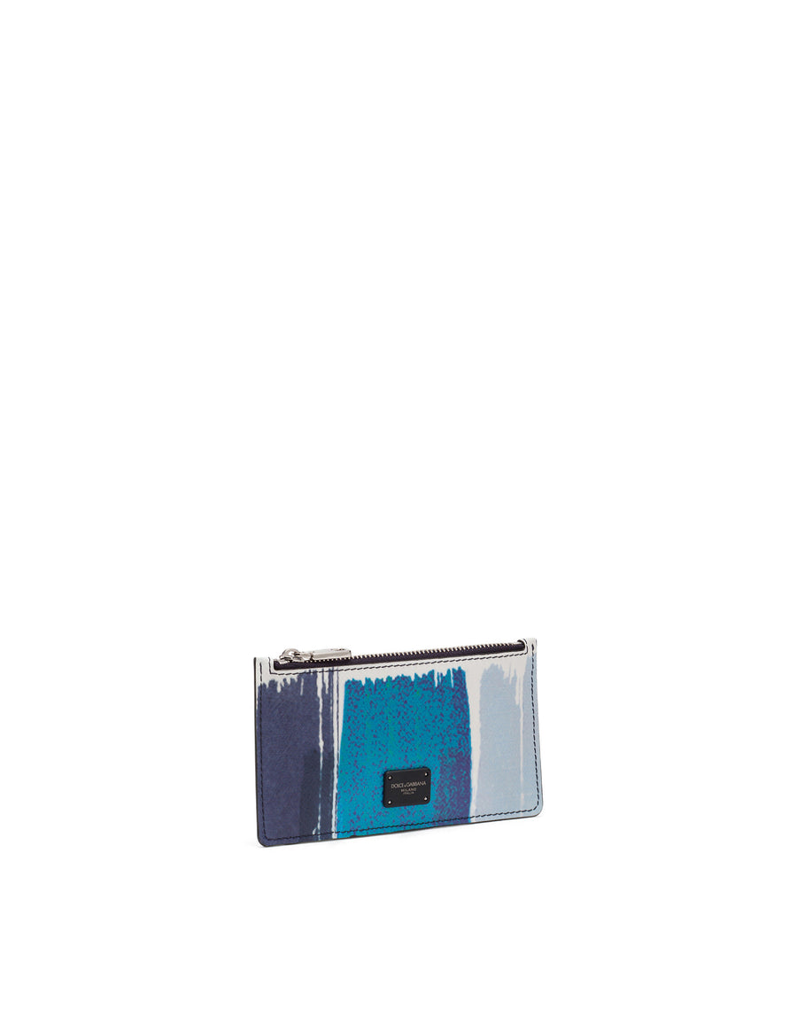 Dauphine calfskin card holder with logo print