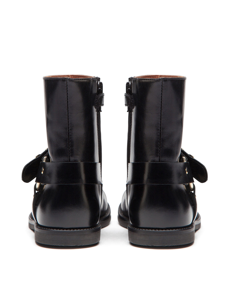 CALFSKIN ANKLE BOOTS WITH LETTERING