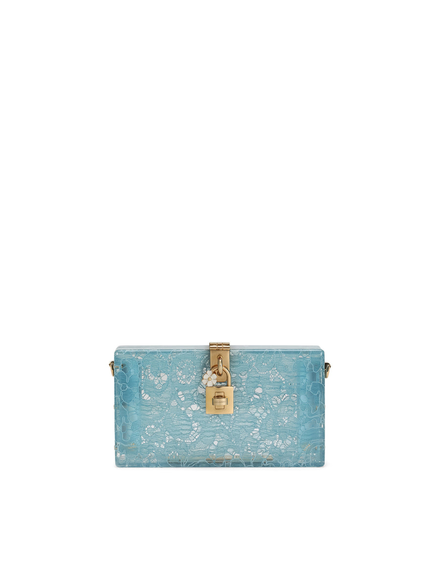 Dolce Box clutch in plexiglass and lace