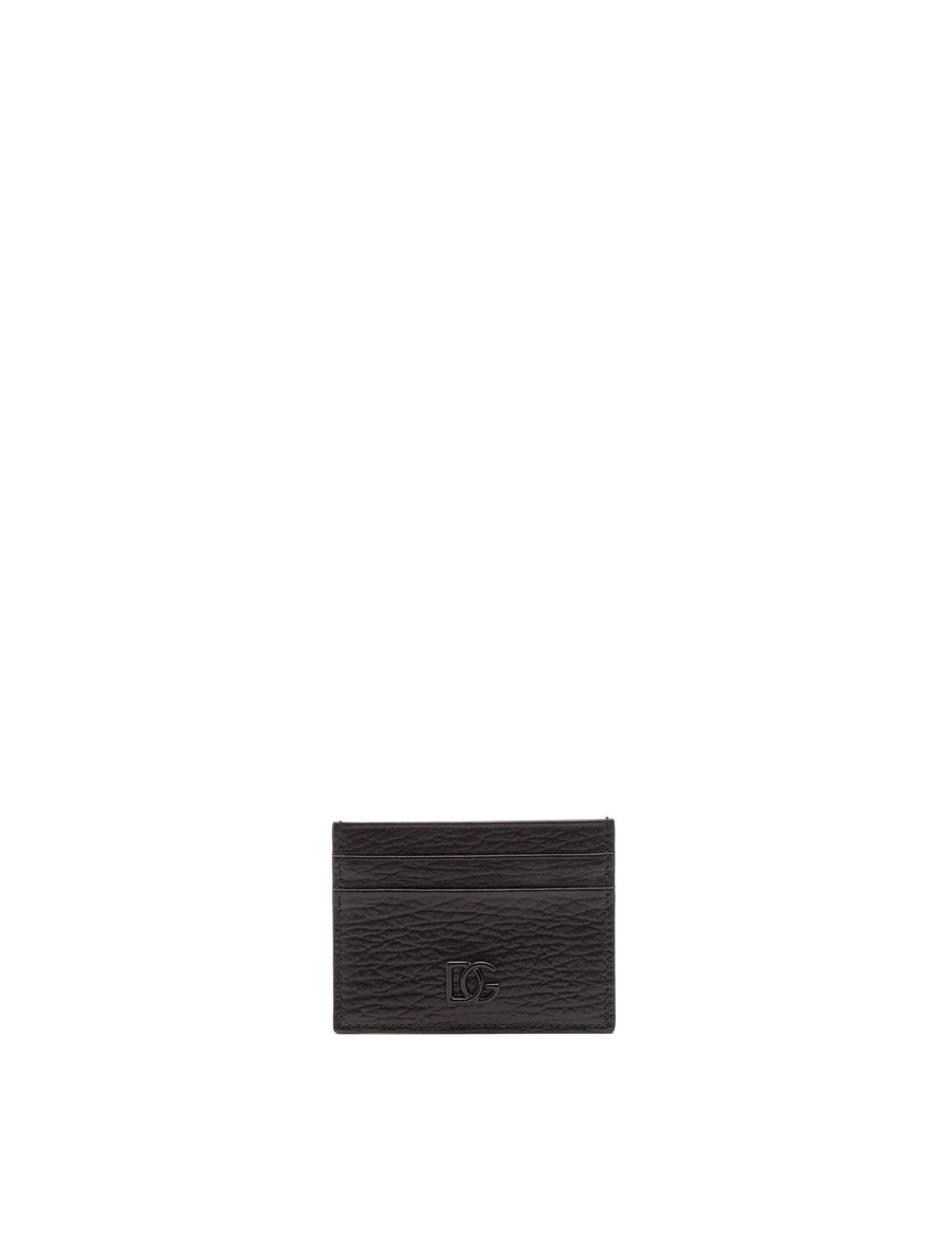 CALFSKIN CARD HOLDER WITH CROSSOVER DG LOGO