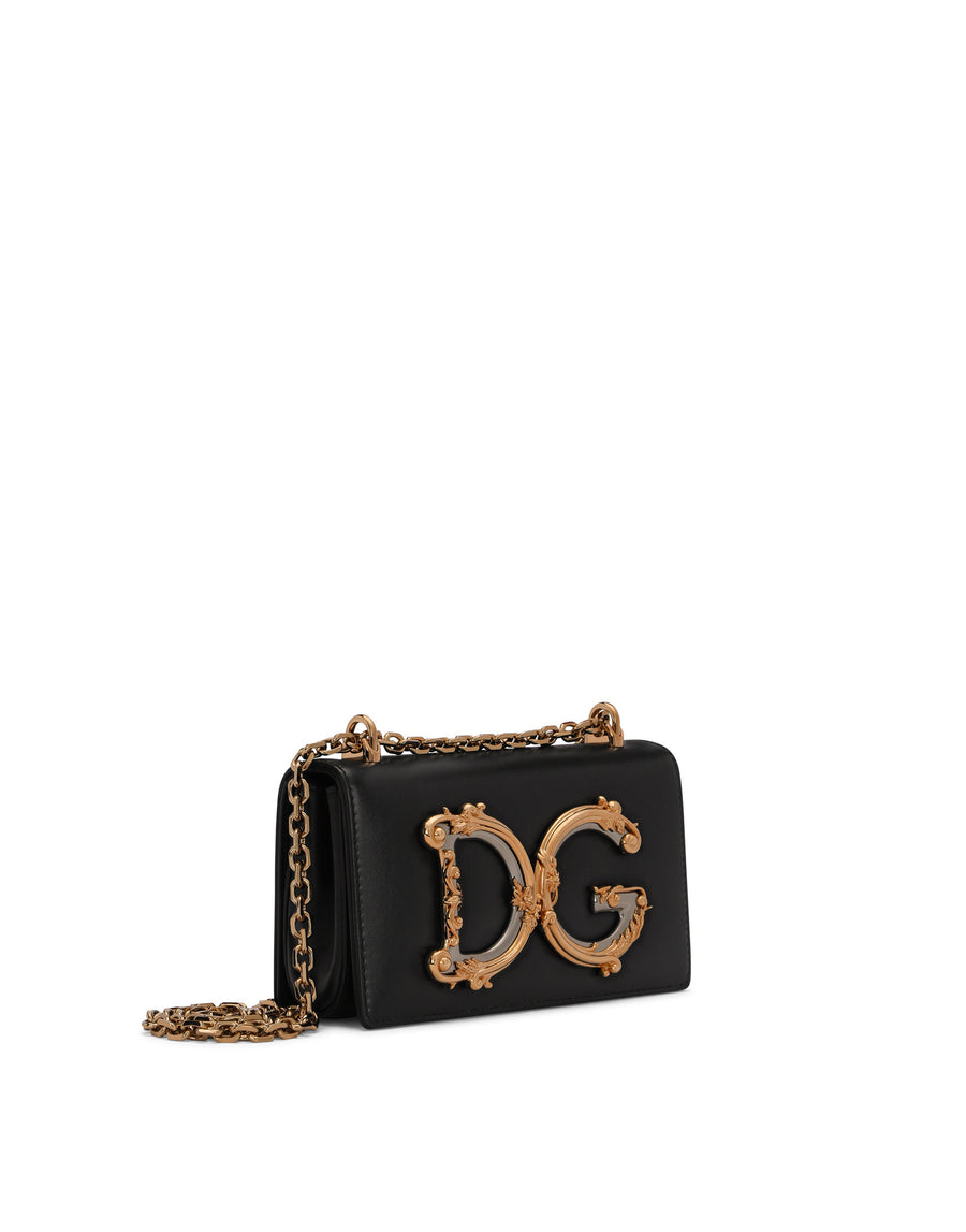 Calfskin DG girls phone bag