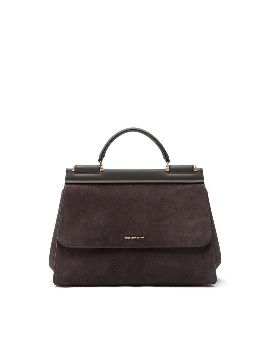 Shopping bag in suede and nappa