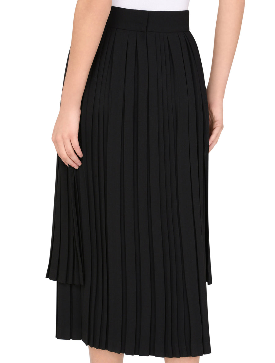 Asymmetrical pleated cady skirt