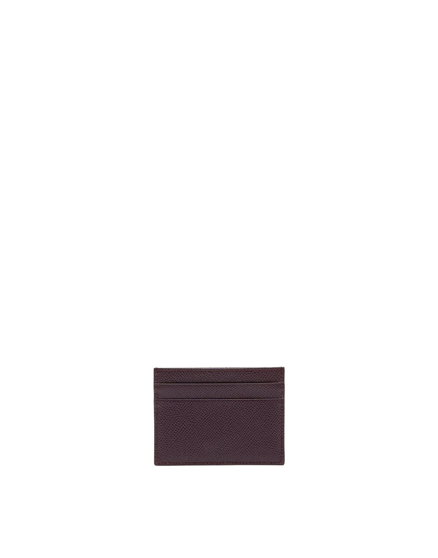 Dauphine calfskin card holder with rhinestone-detailed DG logo